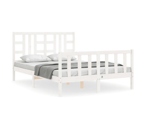 Estructura de cama sin colchón madera de pino blanca 140x190 cm