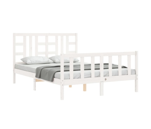 Estructura de cama sin colchón madera de pino blanca 140x190 cm