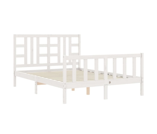 Estructura de cama sin colchón madera de pino blanca 140x190 cm