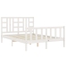 Estructura de cama sin colchón madera de pino blanca 140x190 cm