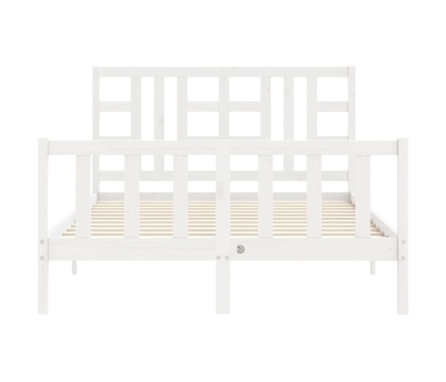 Estructura de cama sin colchón madera de pino blanca 140x190 cm