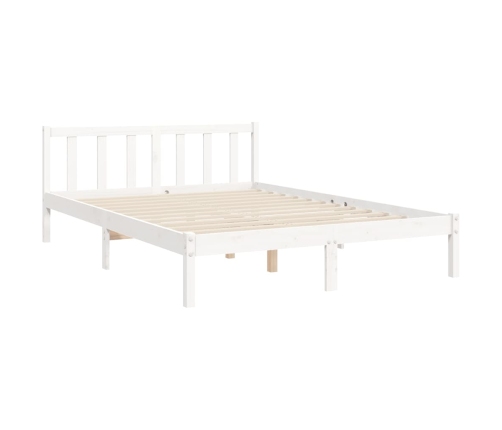 Estructura de cama sin colchón madera de pino blanca 140x190 cm