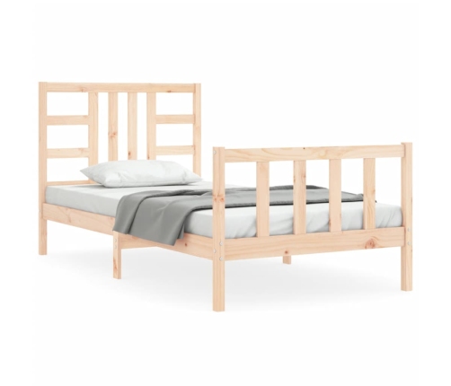 Estructura de cama sin colchón madera maciza de pino 90x200 cm