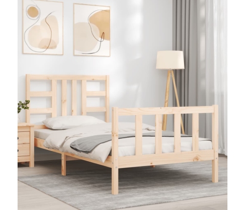 Estructura de cama sin colchón madera maciza de pino 90x200 cm