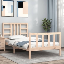 Estructura de cama sin colchón madera maciza de pino 90x200 cm