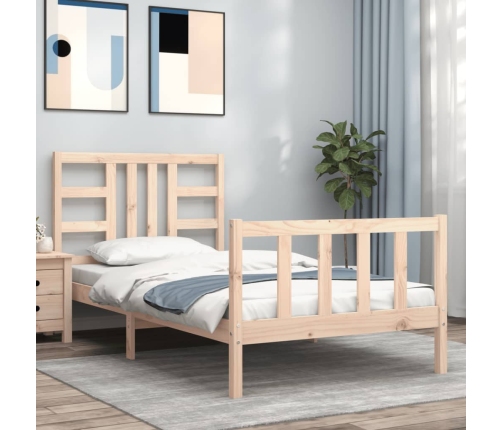 Estructura de cama sin colchón madera maciza de pino 90x200 cm