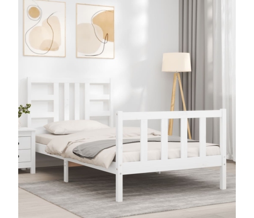 Estructura de cama sin colchón madera de pino blanca 90x200 cm