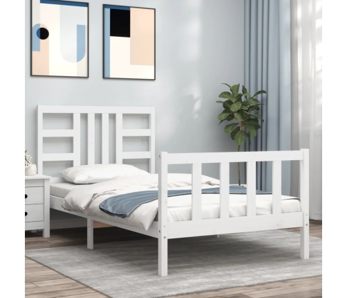 Estructura de cama sin colchón madera de pino blanca 90x200 cm