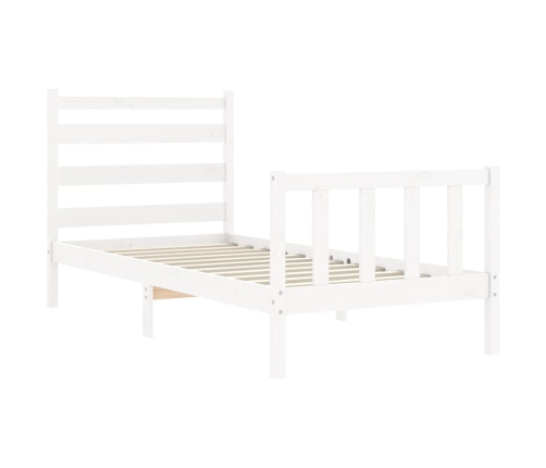 Estructura de cama sin colchón madera maciza blanca 90x190 cm