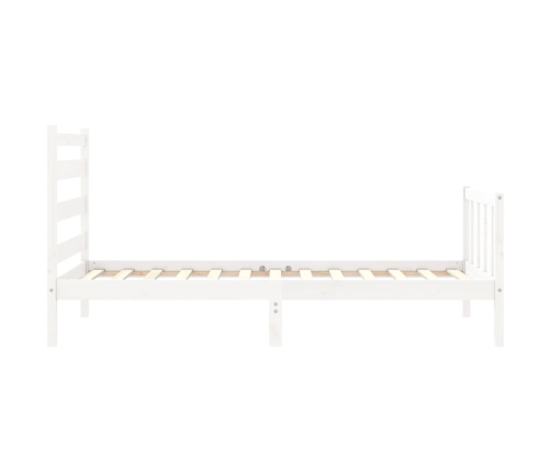 Estructura de cama sin colchón madera maciza blanca 90x190 cm