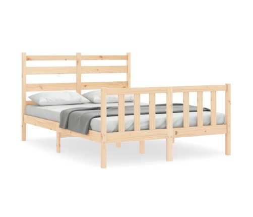 Estructura de cama de matrimonio con cabecero madera maciza