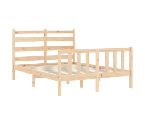 Estructura de cama de matrimonio con cabecero madera maciza