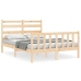 Estructura de cama sin colchón madera maciza de pino 140x190 cm