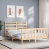 Estructura de cama sin colchón madera maciza de pino 140x190 cm