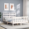 Estructura de cama sin colchón madera de pino blanca 140x190 cm