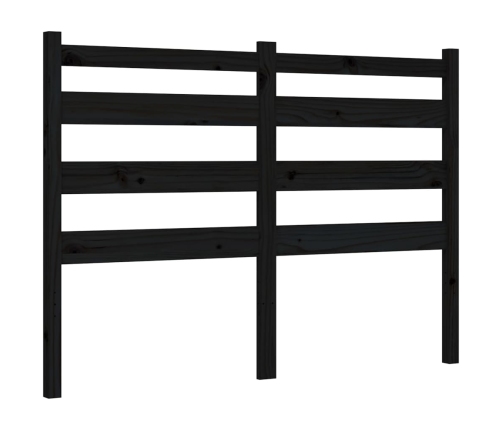 Estructura de cama con cabecero madera maciza negro 140x190 cm