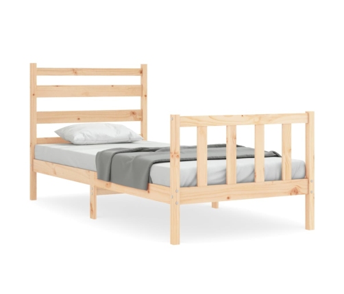 Estructura de cama sin colchón madera maciza de pino 90x200 cm