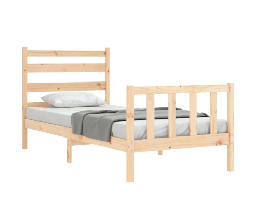 Estructura de cama sin colchón madera maciza de pino 90x200 cm