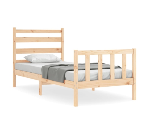 Estructura de cama sin colchón madera maciza de pino 100x200 cm