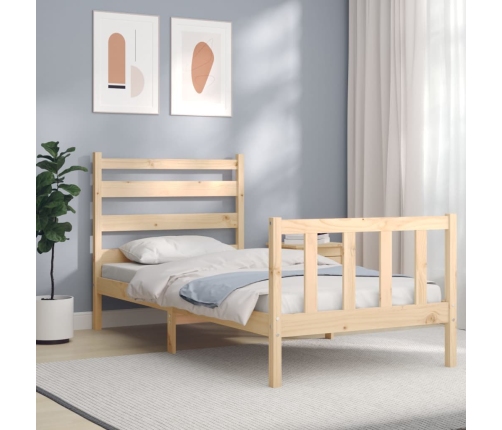 Estructura de cama sin colchón madera maciza de pino 100x200 cm