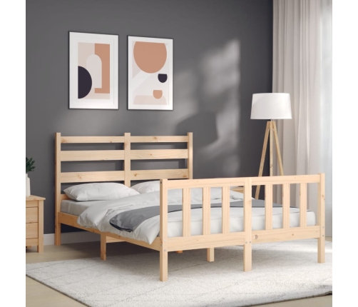 Estructura de cama sin colchón madera de pino maciza 120x200 cm