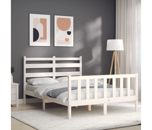 Estructura de cama sin colchón madera de pino blanca 120x200 cm