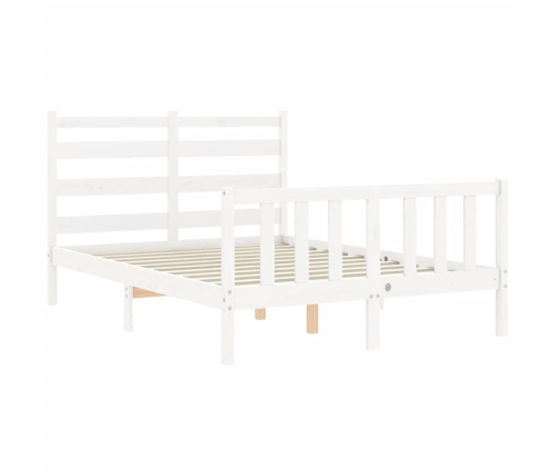 Estructura de cama sin colchón madera de pino blanca 120x200 cm