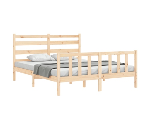 Estructura de cama sin colchón madera maciza de pino 160x200 cm