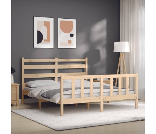 Estructura de cama sin colchón madera maciza de pino 160x200 cm