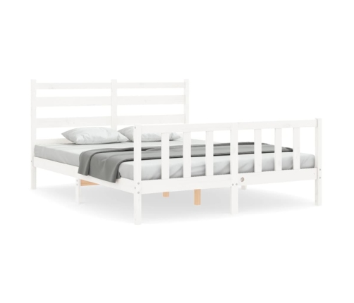 Estructura de cama sin colchón madera maciza de pino 160x200 cm