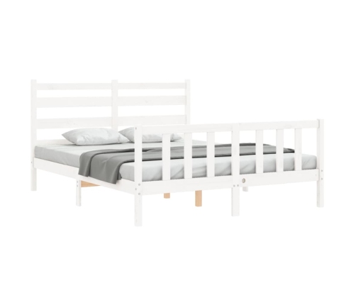 Estructura de cama sin colchón madera maciza de pino 160x200 cm