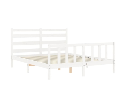 Estructura de cama sin colchón madera maciza de pino 160x200 cm