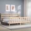 vidaXL Estructura de cama con cabecero madera maciza 180x200 cm