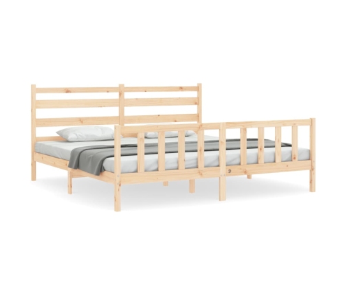 Estructura de cama sin colchón madera maciza de pino 200x200 cm