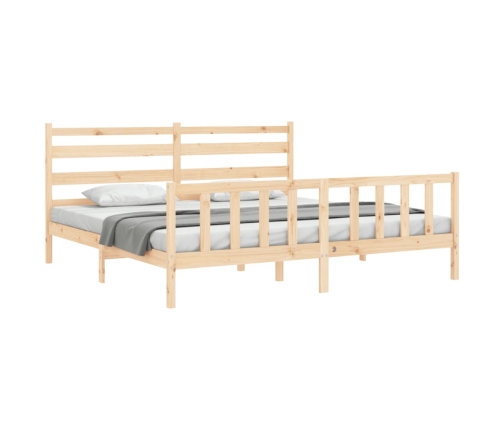 Estructura de cama sin colchón madera maciza de pino 200x200 cm