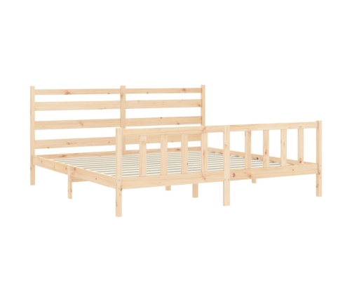 Estructura de cama sin colchón madera maciza de pino 200x200 cm