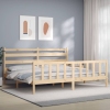 Estructura de cama sin colchón madera maciza de pino 200x200 cm