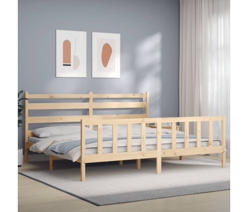 Estructura de cama sin colchón madera maciza de pino 200x200 cm