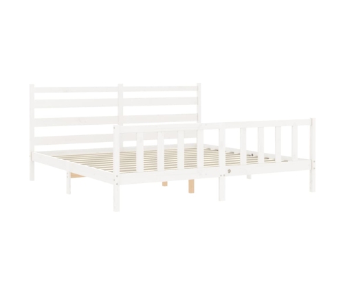 Estructura de cama sin colchón madera maciza blanca 200x200 cm