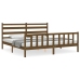 Estructura cama y cabecero madera maciza marrón miel 200x200 cm