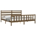 Estructura cama y cabecero madera maciza marrón miel 200x200 cm