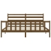 Estructura cama y cabecero madera maciza marrón miel 200x200 cm