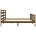 Estructura cama y cabecero madera maciza marrón miel 200x200 cm