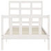 vidaXL Estructura de cama con cabecero madera maciza blanco 90x190 cm