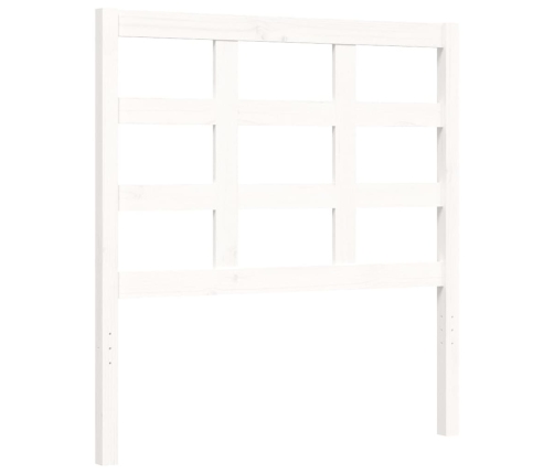 vidaXL Estructura de cama con cabecero madera maciza blanco 90x190 cm