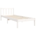 vidaXL Estructura de cama con cabecero madera maciza blanco 90x190 cm