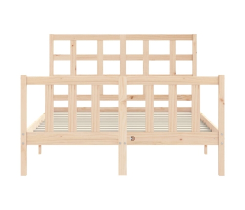 Estructura de cama sin colchón madera maciza de pino 140x190 cm