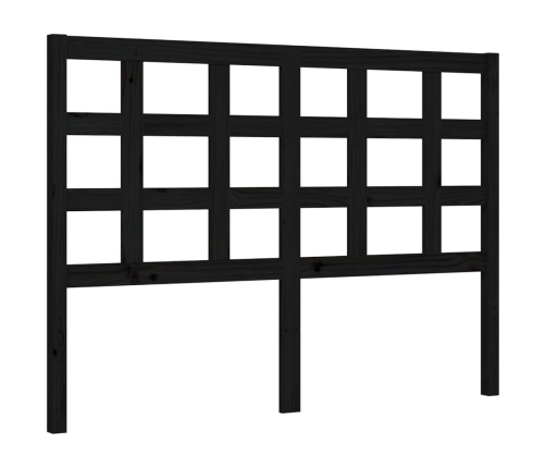 vidaXL Estructura de cama con cabecero madera maciza negro 140x190 cm