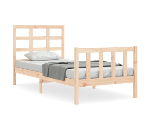 Estructura de cama sin colchón madera maciza de pino 90x200 cm