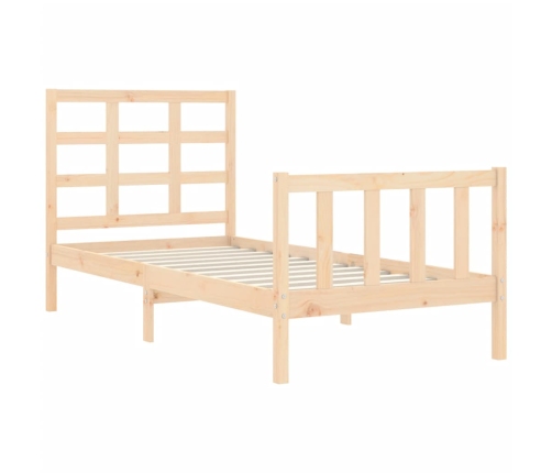 Estructura de cama sin colchón madera maciza de pino 90x200 cm